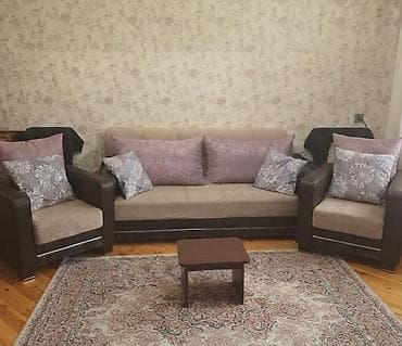 Divan və kreslo dəstləri: İşlənmiş, Divan, 2 kreslo, Bazalı, Açılan — 1