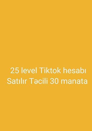 25 level TikTok hesabı Xüsusiyyətlər: - Platforma: TikTok - Səviyyə
