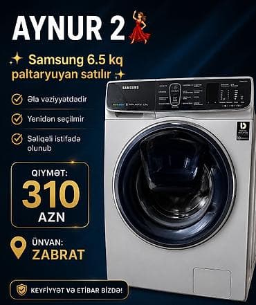 AYNUR 2 💃 ✨ Samsung 6.5 kq paltaryuyan satılır ✨ ✔️ Əla