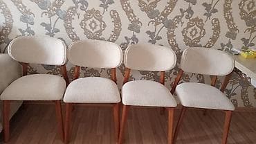 Aynur 4540 💫 4 ədəd stul satilir. Ayaqlari təmiz fistiq ağacindan. 1