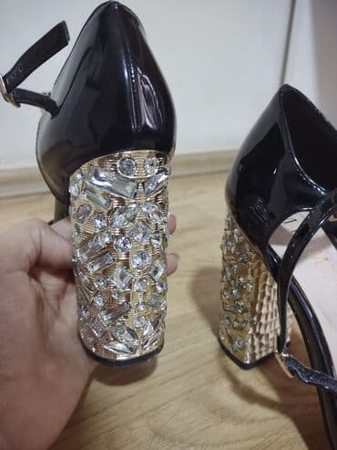 босоножки 27 размера: Размер: 38.5, цвет - Черный, Новый — 3