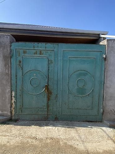 Dəmir Həyət darvazası, Yana açılan, Mexaniki, rəng - Yaşıl