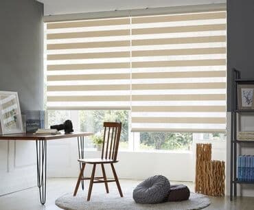 perdə modelləri: Zebra jalüz pərdələr - İkiqat zolaqlı (şəffaf və qapalı) quruluş — 7