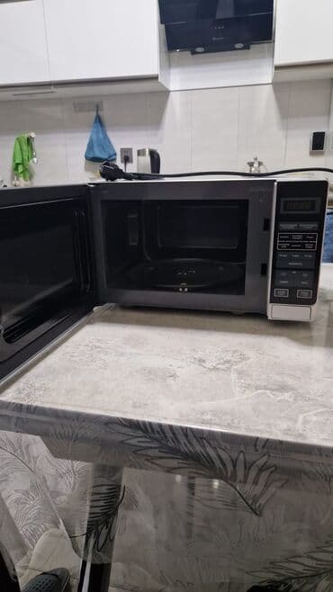 купить микроволновку в баку: Микроволновка Sharp, Отдельностоящая, С микроволнами, цвет - Серебристый — 1