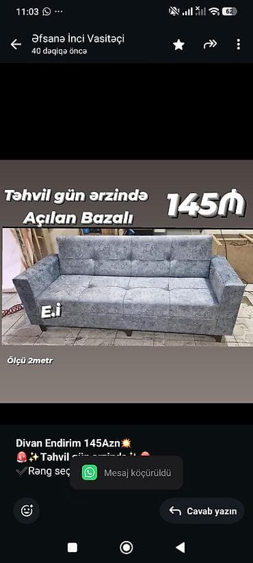qubka: *Divan Endirim 145Azn💥* *🚨✨Təhvil gün ərzində✨🚨* ✔️Rəng seçimi var ✔️ — 1