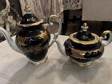 qara sam: Çay dəsti, rəng - Qara, Farfor — 1