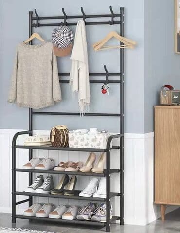 вешалка настенная в прихожую белая: Ayaqabı dolabı 4 mərtəbə enli model Dolabın materialı dəmir ayaqqabı — 2