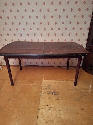 стол из массива дерева: Klassik masa, Açılmayan, Taxta, Dördbucaq masa — 1