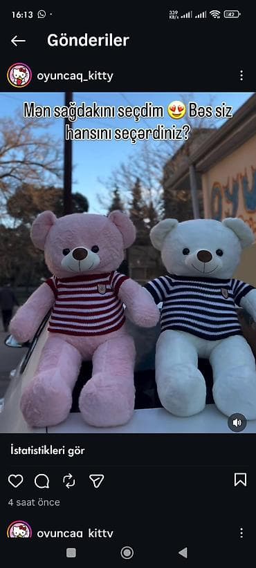 marvel oyuncaq: Böyük ölçülü yumşaq ayıcık oyuncağı - Rənglər: açıq çəhrayı və ağ - — 1