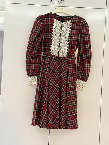 Qırmızı rəngli, klassik tartan naxışlı qadın donu - Model: uzunqol lalafo.az -da Qırmızı rəngli, klassik tartan naxışlı qadın donu - Model: uzunqol