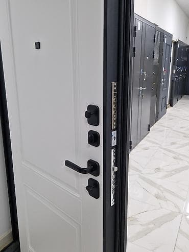 Zirehli giriş qapısı - Rəng və dizayn: Ağ dekor panel, minimalist