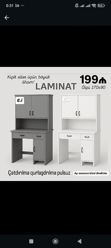 bar stolu: Düz masa, Stulsuz, Polkalı, Siyirməli, Sadə laminat — 1