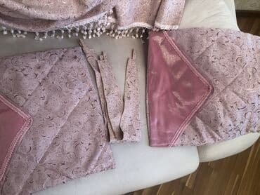 işlənmiş perde: İşlənmiş, Pərdə, rəng - Çəhrayı, Pulsuz çatdırılma — 4