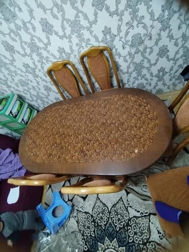 стол кухонный: Б/у, Овальный стол, 6 стульев — 2