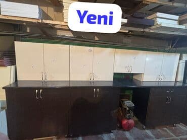 кухонная мебель в баку каталог: Yeni mətbəx mebeli dəsti - Ümumi ölçü: 303 sm - Rəng kombinasiya — 2