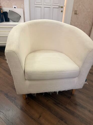 диван и кресло: Б/у, Кресло, Ткань — 2