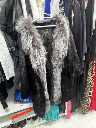 женские шубы из чернобурки: Шуба, M, L, цвет - Черный — 1