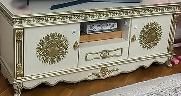 Klassik üslubda qonaq otağı mebel dəsti - Rəng: krem (fildişi) və — 2