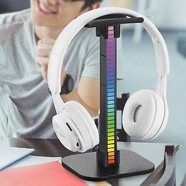 RGB LED işıqlandırmalı qulaqcıq stendi - Masaüstü üçün estetik və — 3