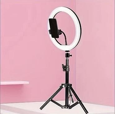 Videokameralar: 26 sm LED Ring Light + tənzimlənən stolüstü tripodu və telefon — 2