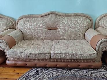 klassik divanlar: Klassik üslubda divan-kreslo dəsti - Tərkib: 3 yerlik divan + 2 ədəd — 1