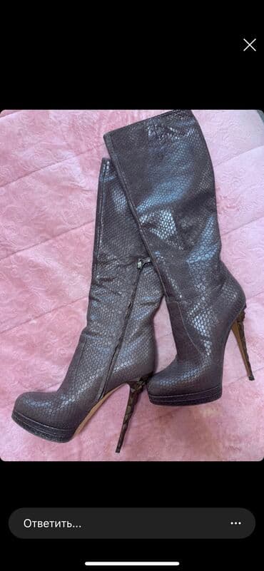 qadin botlari: Ölçü: 39, rəng - Qəhvəyi, İşlənmiş — 1