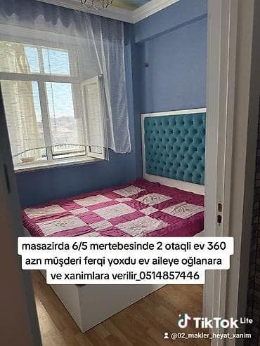 Masazirda 6/5 mertebesinde 2 otaqli ev 360 azn mûşderi ferqi