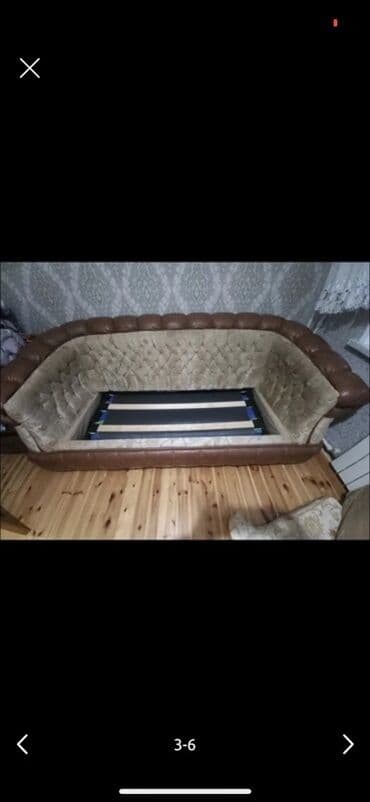 бескаркасный диван кровать: Угловой диван, Раскладной, Кожа — 4