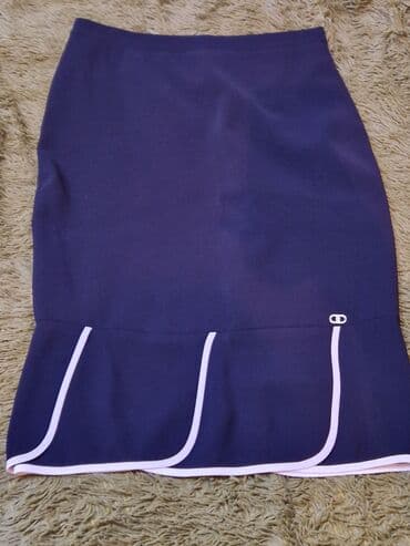 krep qadın ətəkləri: DiMare qadın ətəyi - Rəng: tünd göy (navy) - Model: qələm kəsimli — 3