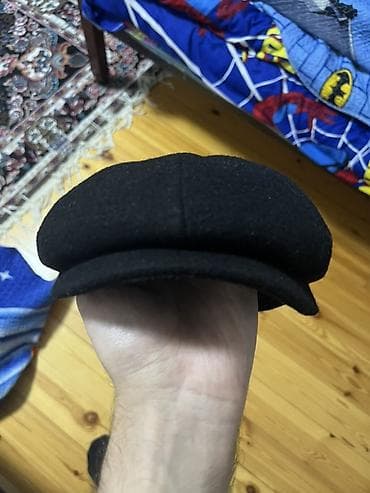 kepka modelleri: Qara newsboy/kepka şapka - Model: Klassik 8 panelli newsboy — 2