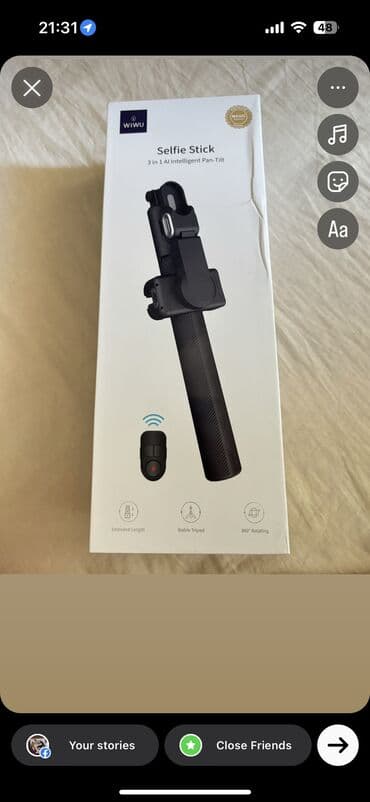 qulaqcıq bluetooth: Hem tripod hem selfie cubugu. Bluetooth ile baglanmasi var — 1