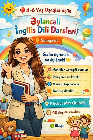 Sifarişlə əl işləri: 🎈 4–6 yaş uşaqlar üçün Əyləncəli İngilis Dili Dərsləri 📍 Sumqayıt — 1
