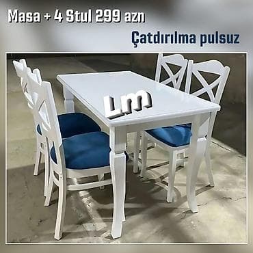 Ev və bağ: Mətbəx üçün Masa + 4 stul dəsti Endirimde 299azn Sullarda rəng seçimi — 2