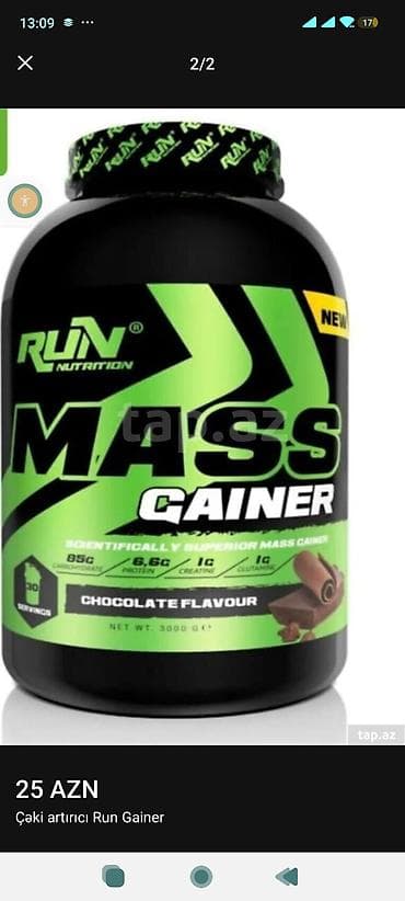 İdman qidaları: Gainer Run Nutrition, Çəki: 2501 - 3000 g — 1
