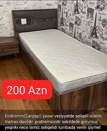 pendir: Oğlan və qız üçün, İşlənmiş, 2 təknəfərlik çarpayı — 9