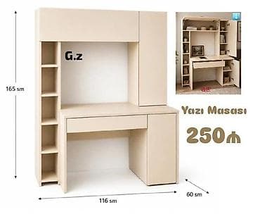 Yazı masası – funksional iş guşəsi - Ölçülər: hündürlük 165 sm, eni