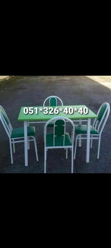 Masa və oturacaq dəstləri: Qonaq otağı üçün, Yeni, Açılan, Dördbucaq masa, 1 stul — 18