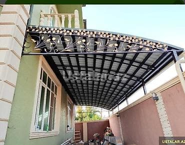 giris qapi: Dekorativ dəmir konstruksiyalı naves və qaraj üstü örtüklərin — 4