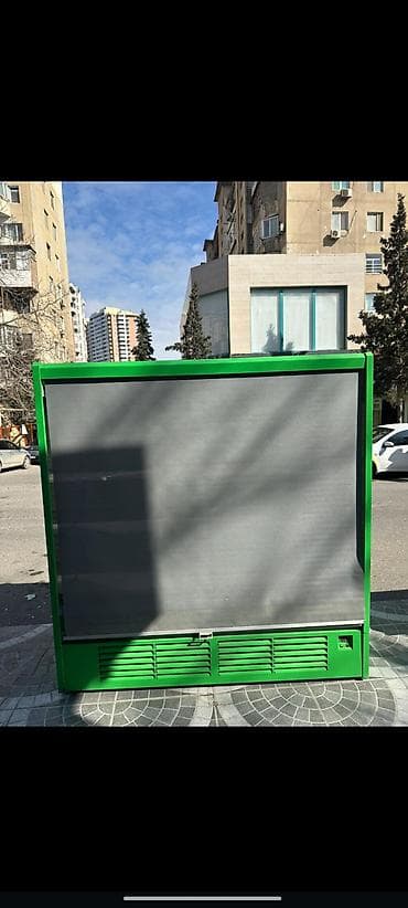 setka vitrin: Mağaza üçün açıq tipli soyuducu vitrin - Rəng: Yaşıl karkas, ön — 1