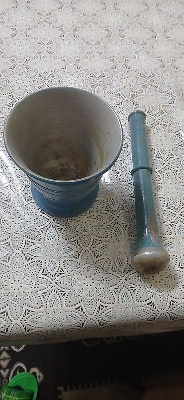 Mətbəx aksesuarları: Metal dibək və dəstə (havan) – mətbəx üçün - Material: tam metal — 3