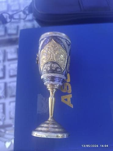 qizil qabi: Qədəhlər, rəng - Qızılı, Metal, 2 ədədli dəst — 2