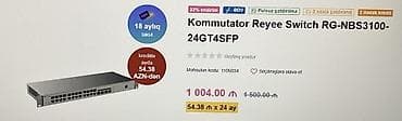 x printer: Kommutator Reyee (Ruijie) RG-NBS3100-24GT4SFP - 24 x Gigabit Ethernet — 3