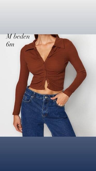 женские футболки и майки в полоску: Qadın üst geyimləri – 3 model 1) Qəhvəyi qısa kardiqan/kofta - Ölçü — 1