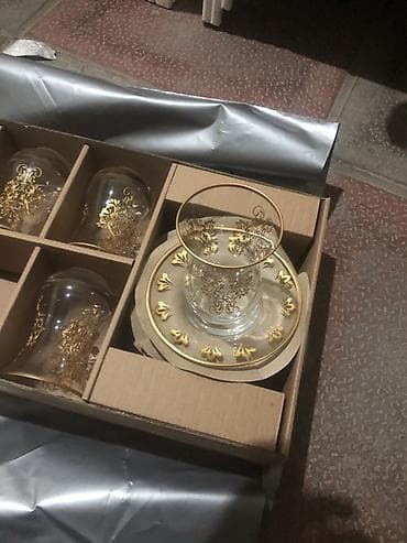 Çay dəsti, rəng - Qızılı, Şüşə, 12 nəfərlik lalafo.az -da Çay dəsti, rəng - Qızılı, Şüşə, 12 nəfərlik