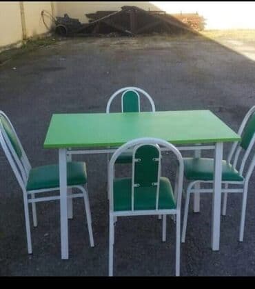 baxca stolu: Mətbəx üçün, Yeni, Açılan, Dördbucaq masa, 4 stul — 2