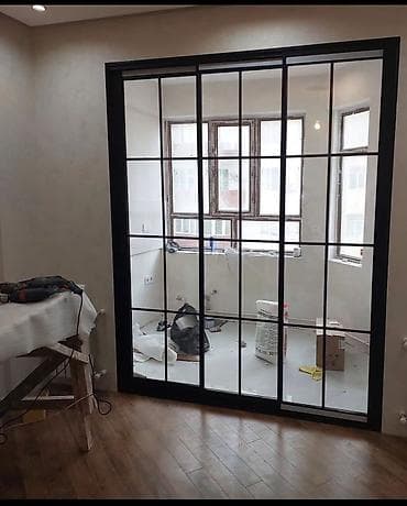 qapı tacı: Şüşə ara kesmeler plastik qapi pencereler cambalkon alminum işlerinin — 6