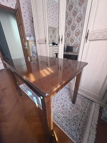 taxta: Yığılan-açılan /uzadıla bilən yemək masası - Material: ağac karkas — 1
