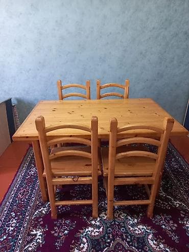 dekor ev: Mətbəx üçün, Yeni, Açılmayan, Dördbucaq masa, 4 stul — 1