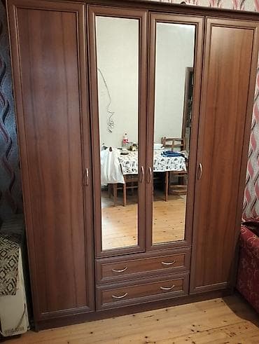 qoz: Dörd qapılı geyim şkafı - Material: taxta rəngində laminat (qoz — 3