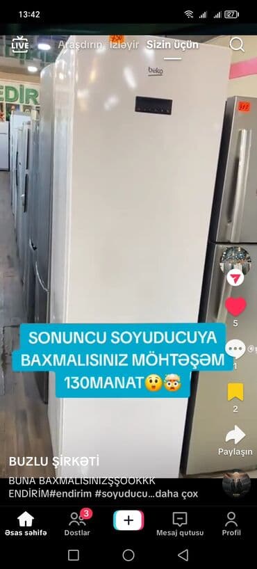 Yemək hazırlamaq üçün texnika: İşlənmiş 2 qapılı Beko Soyuducu Satılır, rəng - Ağ — 1